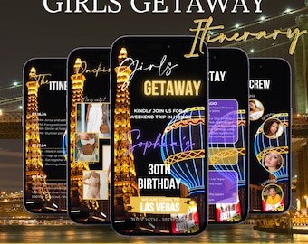 Editable Vegas Video Invite, Las Vegas Birthday, Vegas Bachelorette, Vegas Bachelor party, Canva Template, Video Template, Animated Evite