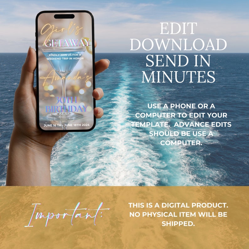 Birthday Cruise Itinerary Template, Digital Cruise Invitation Template, Travel Itinerary, Birthday Invite, Carnival Cruise, Royal Caribbean image 5