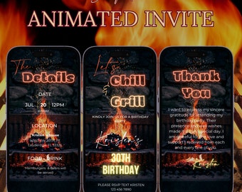 BBQ Digital Invitation, Pool Party Invitation Summer Pool Party Invite, Grill and Chill Digital Download Invite Editable Template Evite