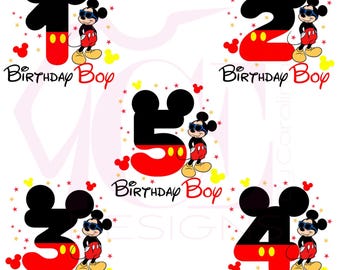 ミッキーマウスの誕生日番号 PNG（デジタルダウンロード）