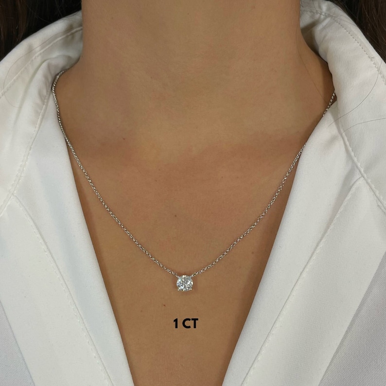 Moissanite Solitaire Necklace image 2