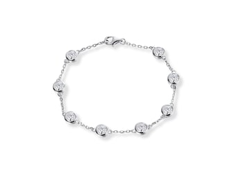 2.4 CTTW Moissanite Bezel Bracelet