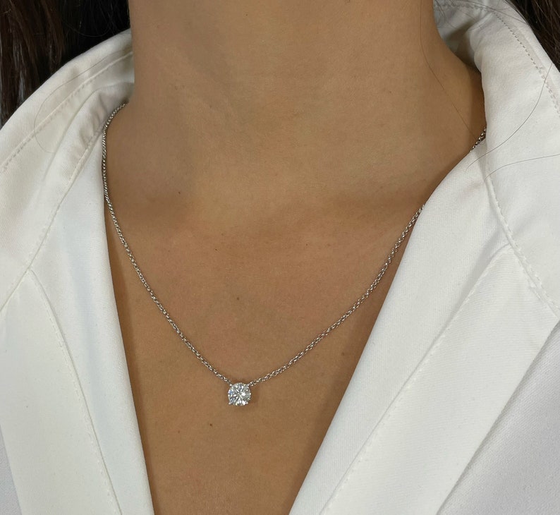 Moissanite Solitaire Necklace image 5