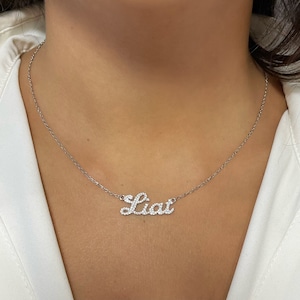 Moissanite Script Name Necklace
