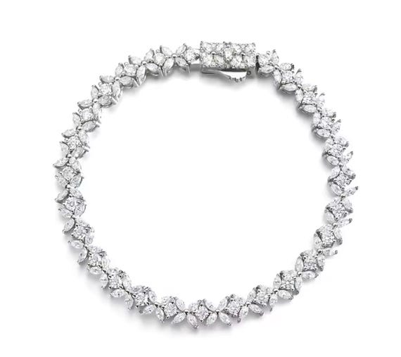 Marquise and Round Cut Moissanite Bracelet