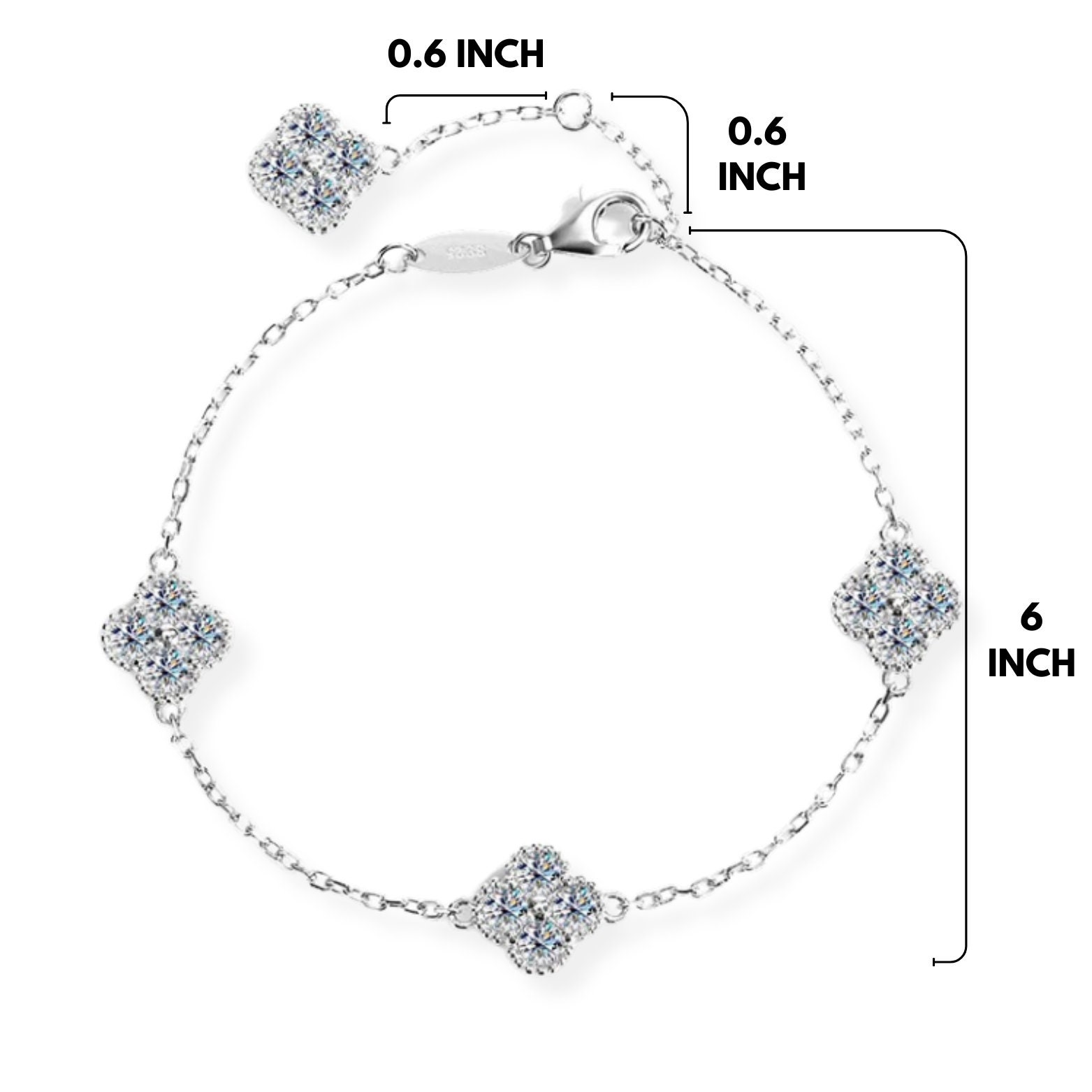 Moissanite Clover Bracelet - Etsy
