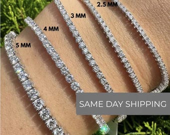 Moissanite Tennis Bracelet, fine jewelry tenis bracelet, just like diamonds bracelet