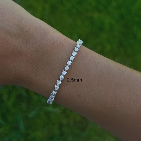 Moissanite Three Prong Tennis Bracelet, fine jewelry tenis bracelet, just like diamonds bracelet