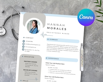 New Grad Nurse Resume | Nurse Resume Template | Registered Nurse Resume Template | Remote Nurse Resume | Student Nurse Resume Template