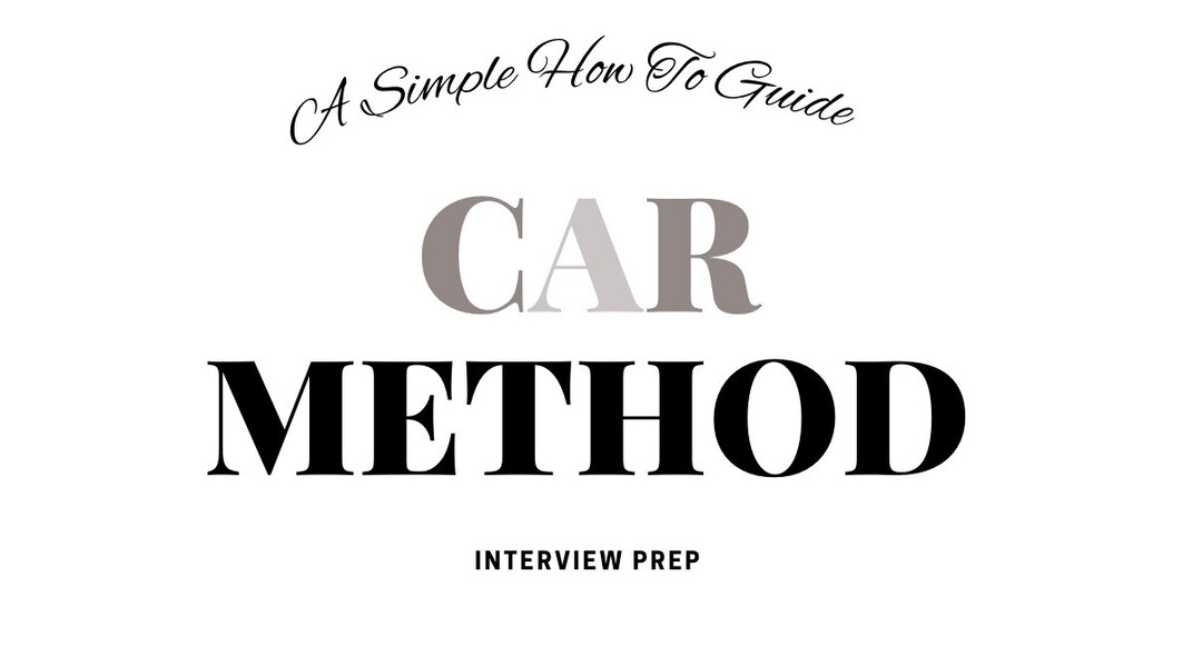 CAR Method Interview Worksheet: Behavioral Questions and Approach - Etsy