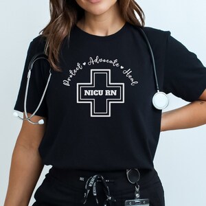 NICU RN Shirt, Neonatal Nurse Tee, NICU Nurse T-shirt, Neonatal Nursing, Black