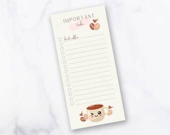 Coffee To Do List Notepad, Cute Desktop Stationery