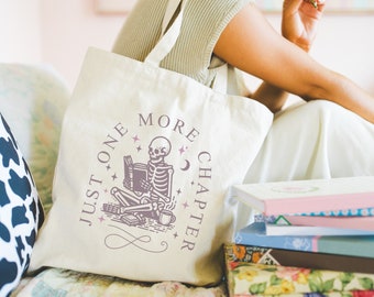 Bookish Tote Bag, Cotton Canvas Book Bag for Readers