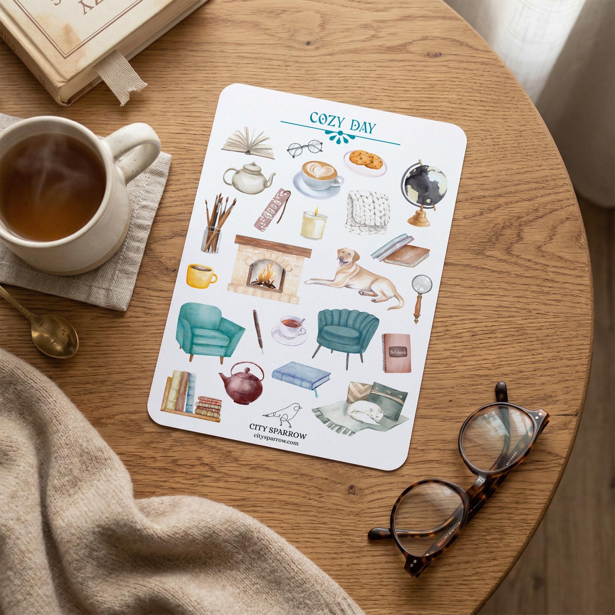 Cozy Day Sticker Sheet, Stickers for Journaling, Planner and ...