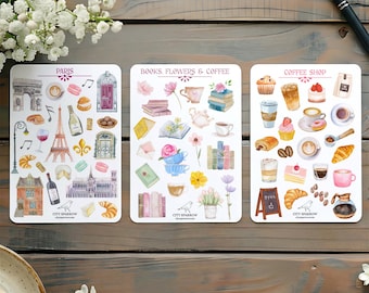 Sticker Sheet Pack of 3, Choose Your Favorites, Bujo Stickers, Stickers for Journals and Planners