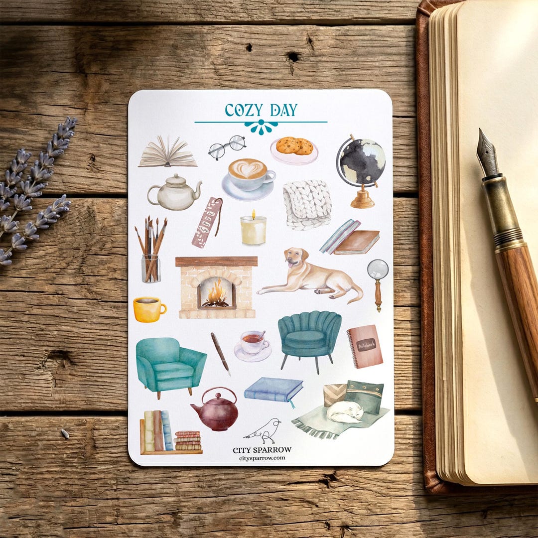 Cozy Day Sticker Sheet, Stickers for Journaling, Planner and ...