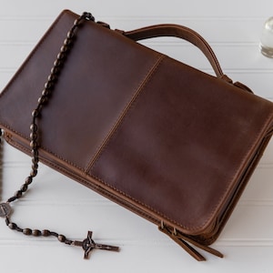 Housse de bible classique, grande housse de livre de la bible, sac d&#39;église, étui de transport, housse de bible en cuir, étui de protection avec poignée