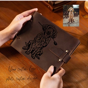 Personalized LEATHER JOURNAL for Men Notebook Cover Custom Engraved Graduation Groomsmen Gifts for Him Dad Boyfriend Gift for Women Her Mom