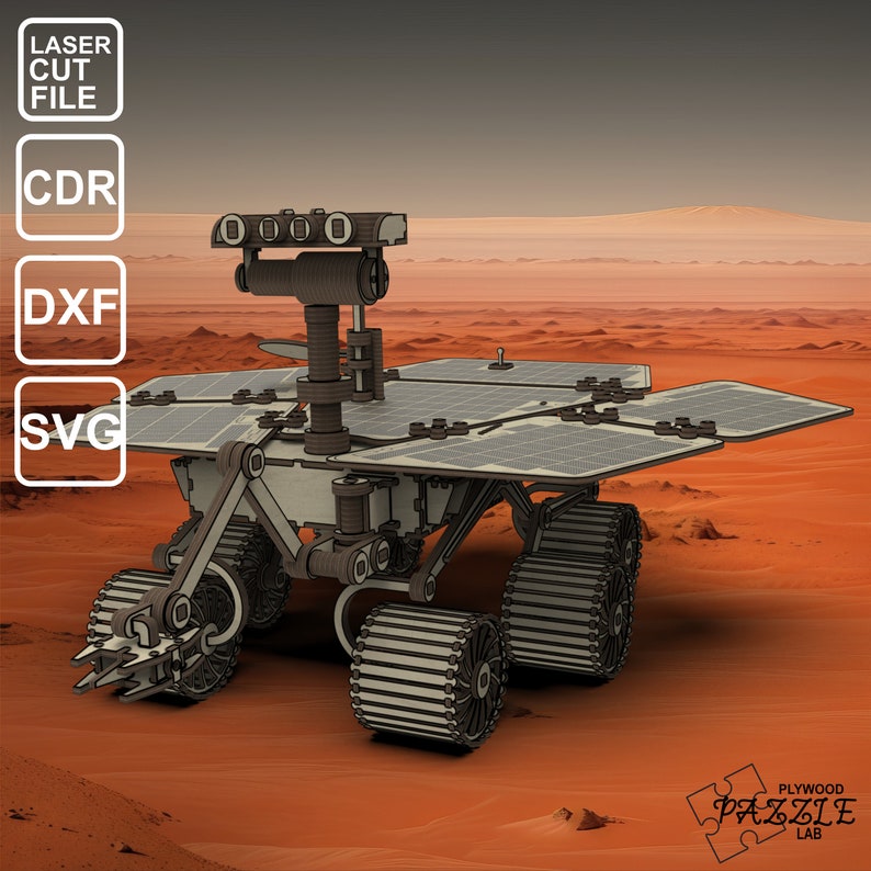 Mars Rover Spirit. Lasser Cut File .cdr, .dxf, .svg, .ai. 3d Puzzle ...