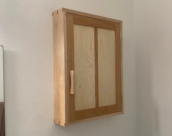 Handmade Medicine Cabinet / Solid Wood Hanging Cabinet / Handcut Dovetails / Custom Size