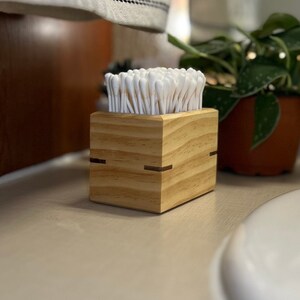 Q-Tip Box / Q-Tip Holder / Handmade Small Box / Bathroom Storage Box / Small Item Holder image 7