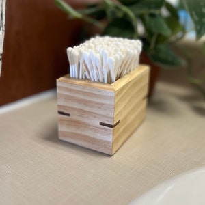 Q-Tip Box / Q-Tip Holder / Handmade Small Box / Bathroom Storage Box / Small Item Holder image 6