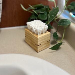 Q-Tip Box / Q-Tip Holder / Handmade Small Box / Bathroom Storage Box / Small Item Holder 画像 4