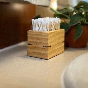 Q-Tip Box / Q-Tip Holder / Handmade Small Box / Bathroom Storage Box / Small Item Holder 画像 3