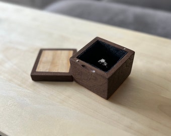 Engagement Ring Box / Handmade Ring Box / Walnut Ring Box