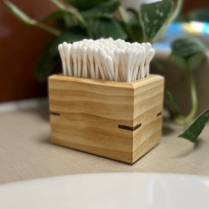 Q-Tip Box / Q-Tip Holder / Handmade Small Box / Bathroom Storage Box / Small Item Holder 画像 2