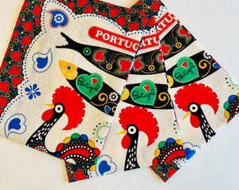 Rooster of Barcelos Kitchen Towel, Portuguese Cotton Tea Towel