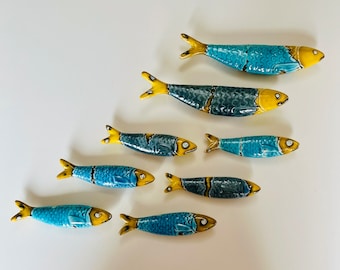 Portuguese Ceramic Sardine, Glazed Fish Wall Decor