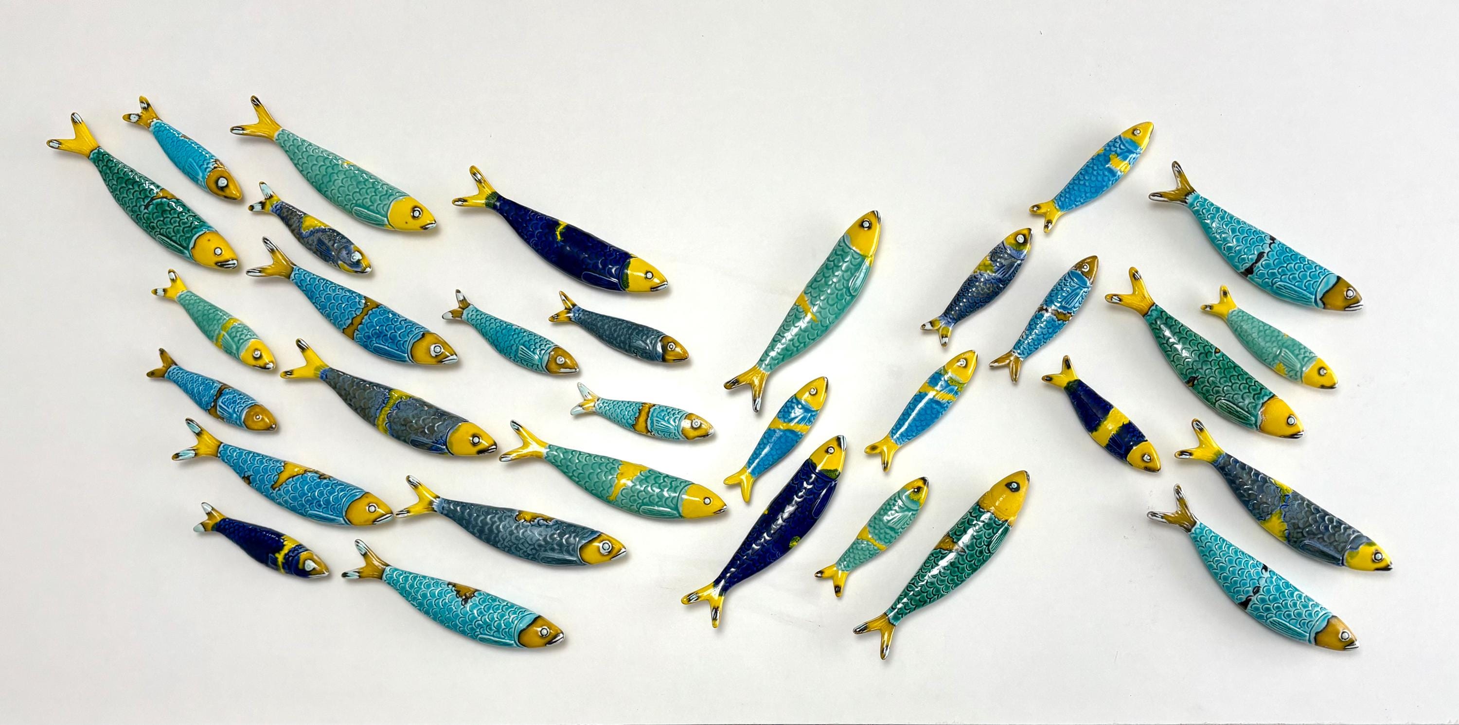 ポルトガルの陶器製イワシの壁飾り、釉薬をかけた魚 - Etsy 日本