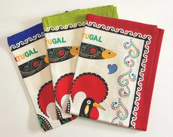 Rooster of Barcelos Kitchen Towel: Portuguese Cotton Tea Towel