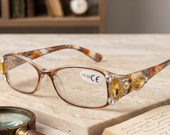 Reading glasses +2.5 Rhinestones reading glasses +2.5 CE Crystal Women Readers Free black  case