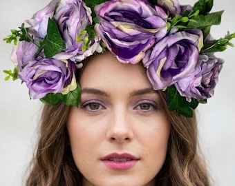 Vibrant Summer Flower Crown, Bold Multi Color Floral Headpiece, Mexican Fiesta Floral Wreath, Cottagecore Hair Accessories, Photoshoot Crown