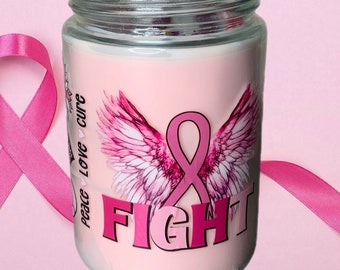 Cancer warrior Cancer fighter candle handmade soy  candle gift for mother Mother's Day cancer survivor gift candle