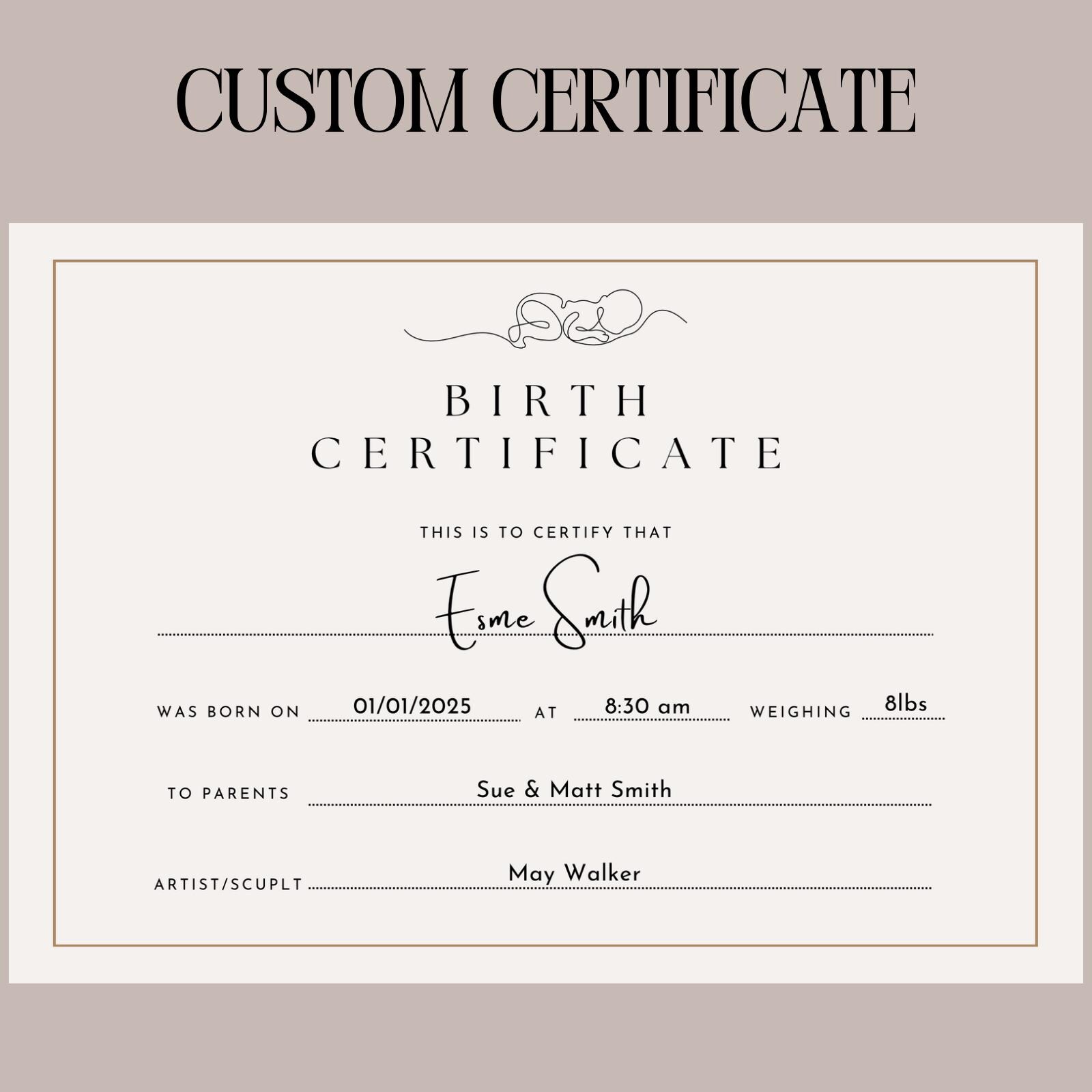 Reborn Birth Certificate Digital Certificate for Reborn Doll Blank Reborn Birth Certificate Digital Certificate for Reborn Doll Blank