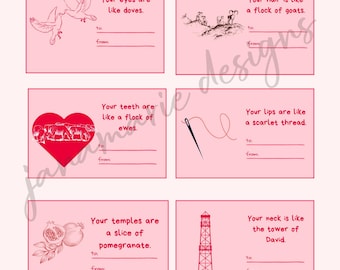 Tarjetas de San Valentín bíblicas inspiradas en el Cantar de los Cantares de Salomón