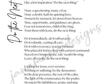 Do the Next Thing Printable, Poem, Elisabeth Elliot