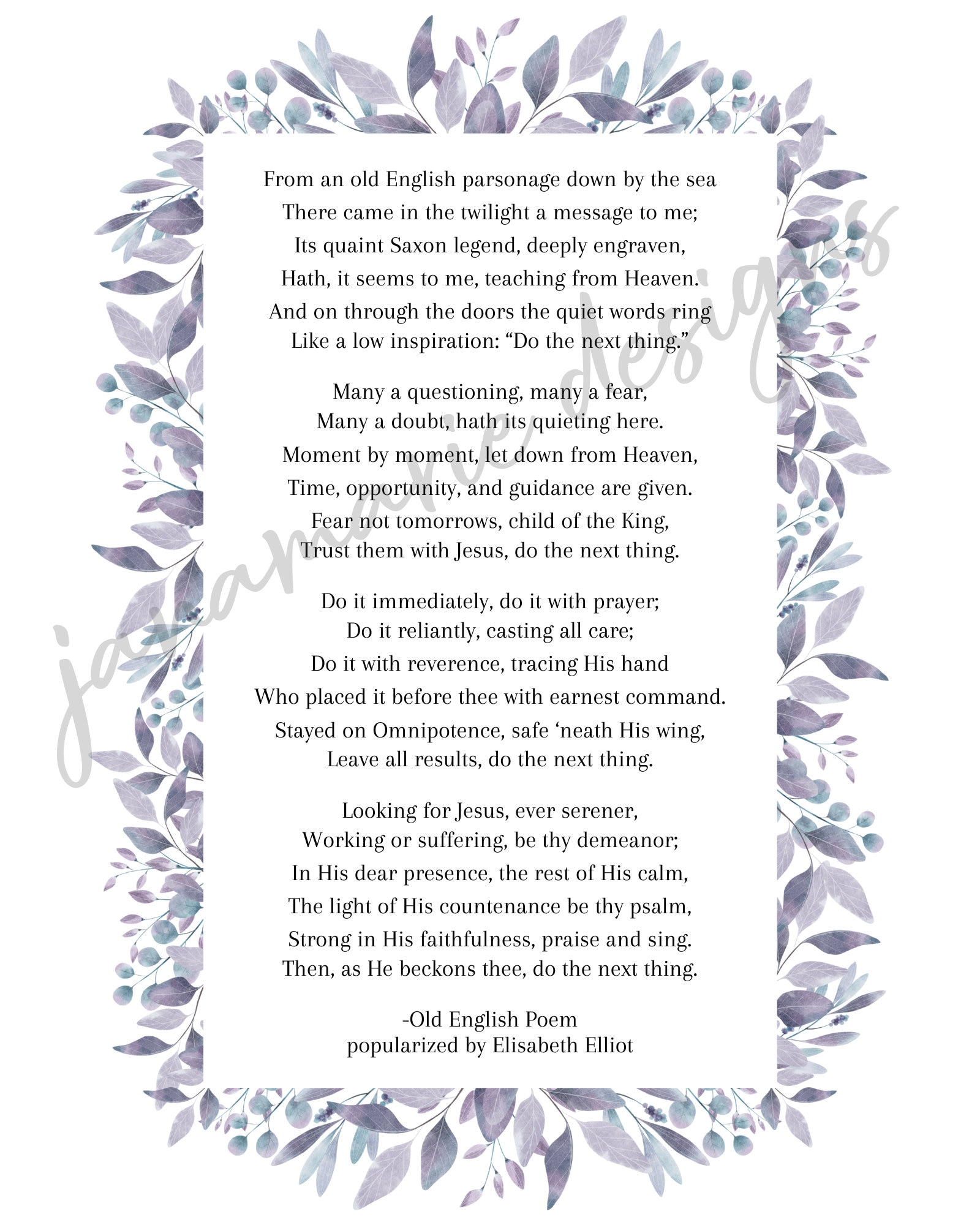 Do the Next Thing Poem Printable Etsy Do the Next Thing Poem Printable Etsy