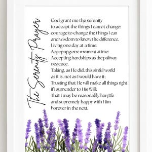Serenity Prayer Printable, Christian AA Prayer