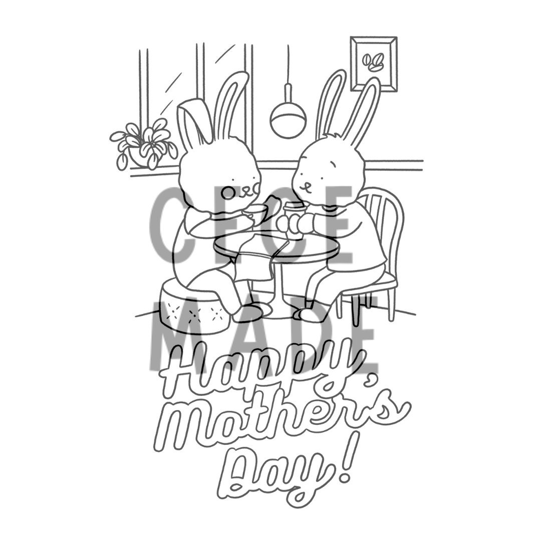 Mother's Day Printable Colouring Card Printable Greeting Card Download ...