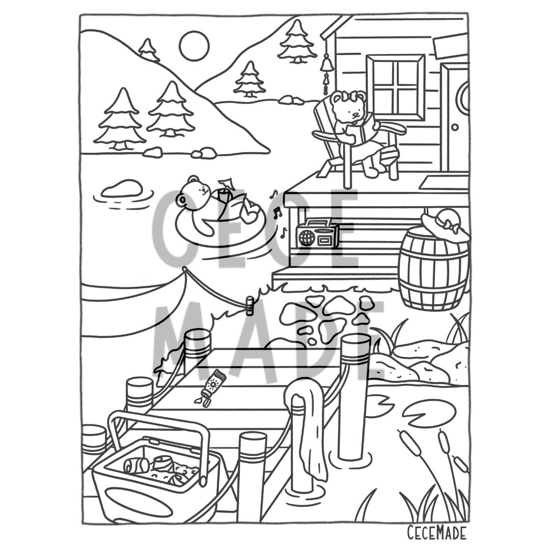 Cozy Colouring Page for All Ages | Colouring Page Printable Download - Etsy