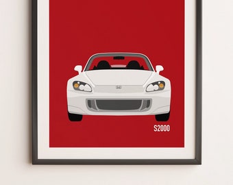 Honda S2000 Art Print: JDM Sports Car Poster