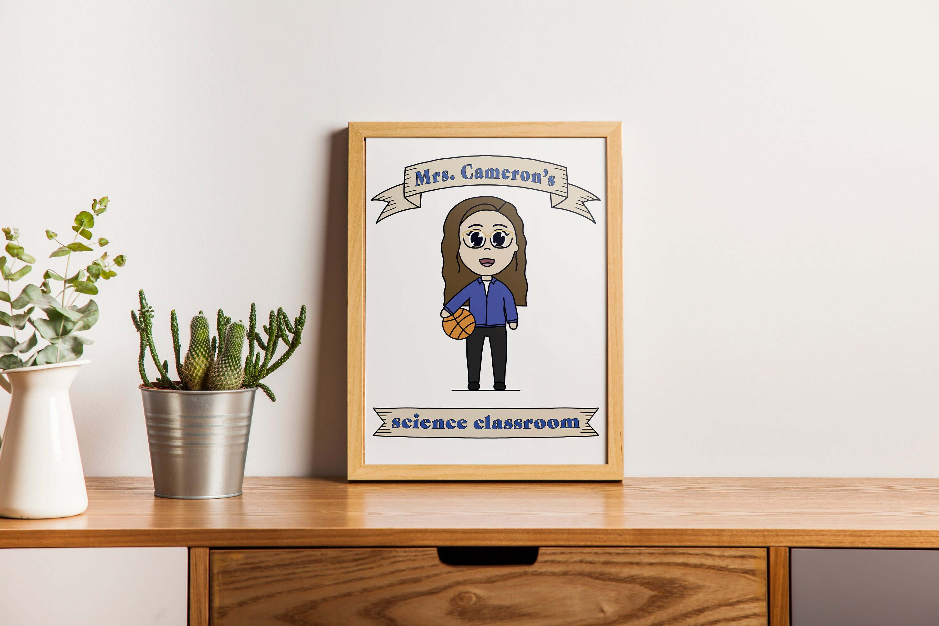 手描きの肖像画になります。 漫画教師の肖像画、カスタム手描き - Etsy 日本