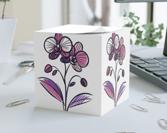 Sticky Note Cube - orchid lovers - teachers day