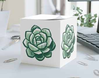 Sticky Note Cube - succulents lovers - teachers day