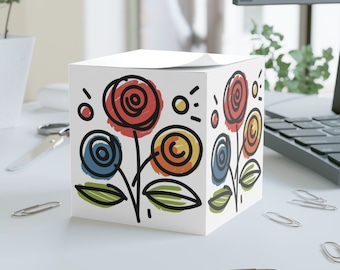 Sticky Note Cube - roses lovers - teachers day