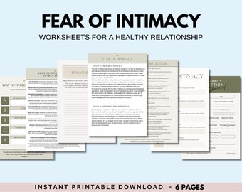 Hojas de trabajo de miedo a la intimidad, consejería de pareja, terapeuta de pareja, consejería de transporte, hojas de trabajo de terapia matrimonial, autoayuda